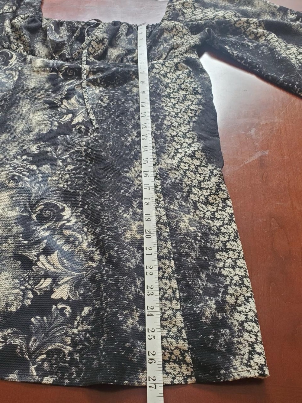 Urban Outfitters Black & Cream Snakeskin Mini Dress with Long Bell Sleeves - Picture 6 of 8